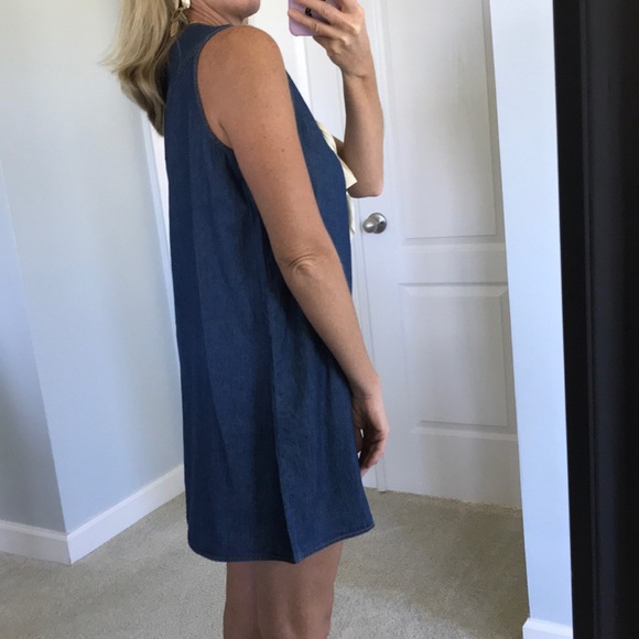Denim Tie Front Dress - Picture 5 of 8